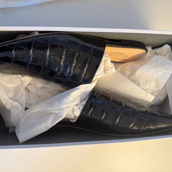 NWT Bells & Beck Serena Croc Embossed Leather Mules EU 39 - CLASSIC & RARE - Picture 4 of 5